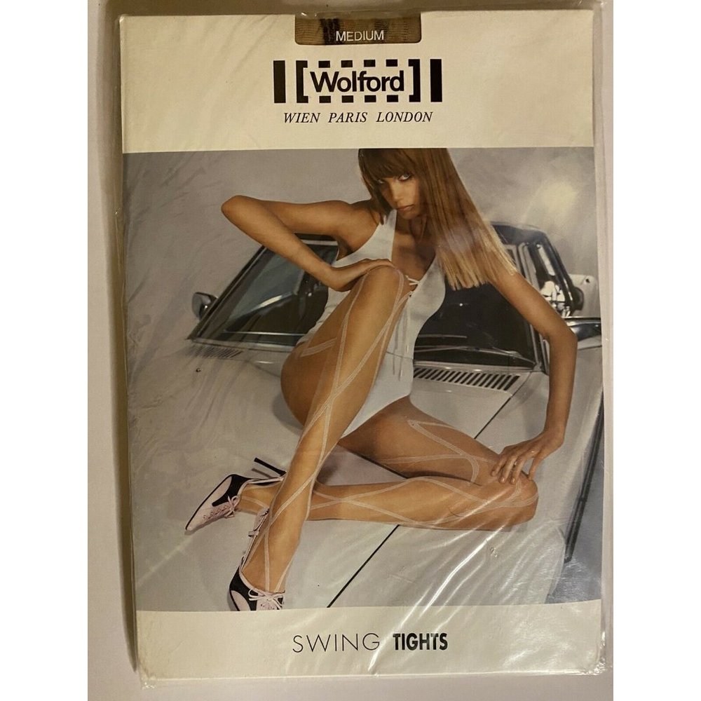 Wolford Swing Tights Sahara/black women’s size medium 18424 NWT